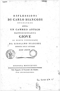 Riflessioni sopra un Cammeo Antico rappresentante Giove